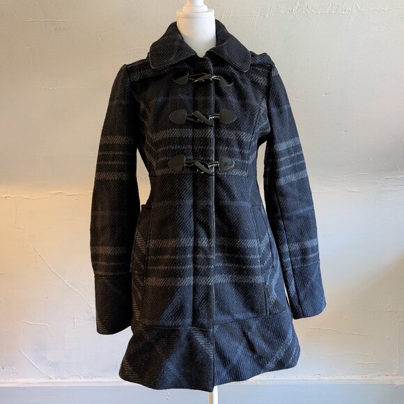 guess plaid hooded toggle peacoat ASO elena gilbert the vampire diaries (small) - Picture 3 of 9